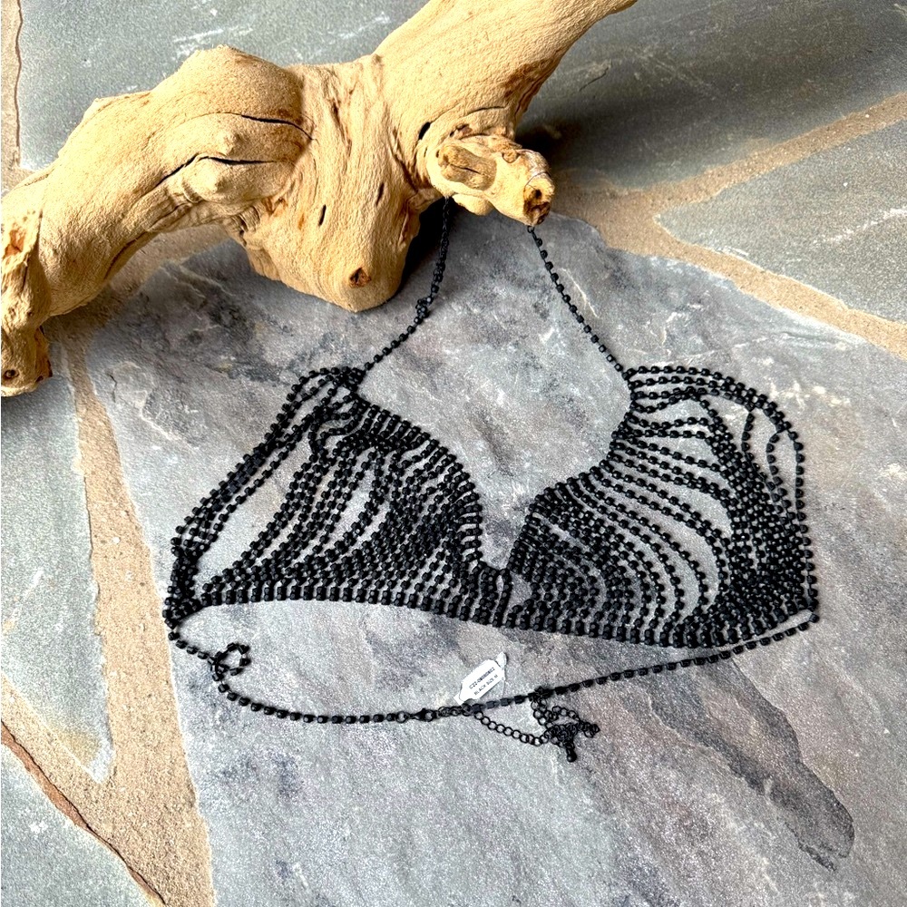 New🌟Anthropologie-Black Beaded Bralette
